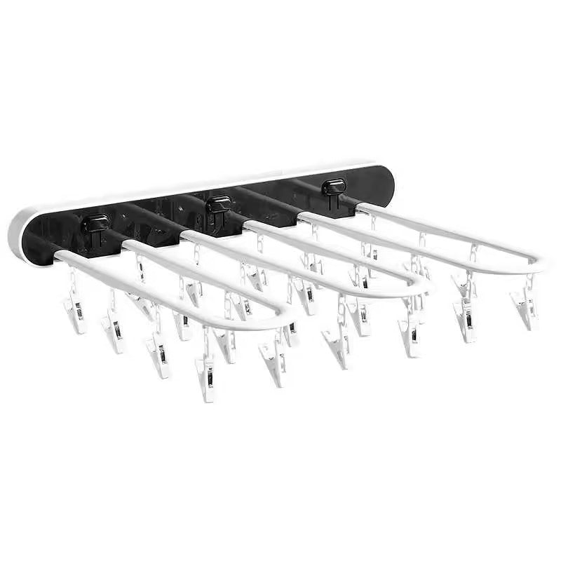 KT-12-27-13  No Hole Rack, Socks Drying Rack, Balcony Bathroom Underwear Clip Rack, Folding Rack