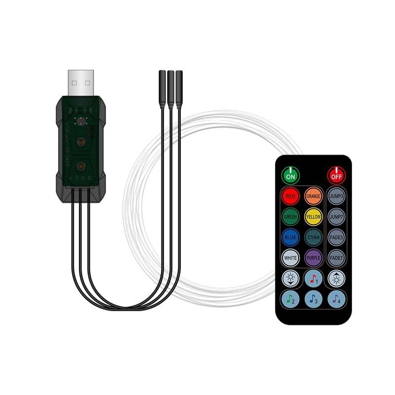 KT-1107001 اجعل سيارتك فاخرة. متعدد الألوان متغير اللون بالصوت البارد ضوء LED المحيط ضوء USB دليل ضوء شريط الضوء. أحدث طراز للترقية لعام 2023