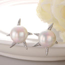 E034 Mixed order brilliant tiny artificial pearl earrings