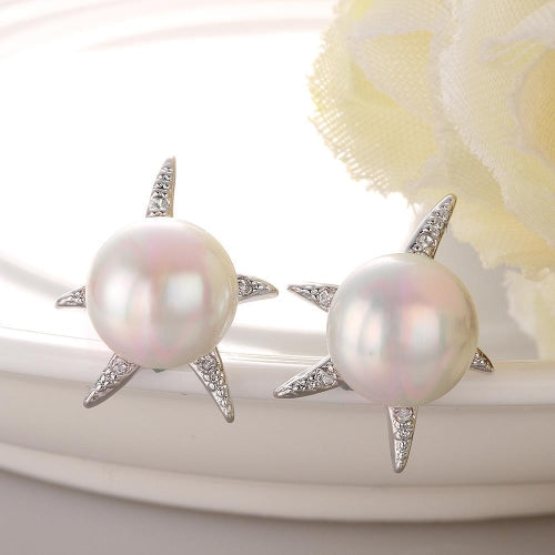 E034 Mixed order brilliant tiny artificial pearl earrings