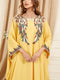 KTX-7982841364696 Yellow Bat Sleeve Loose Kaftan