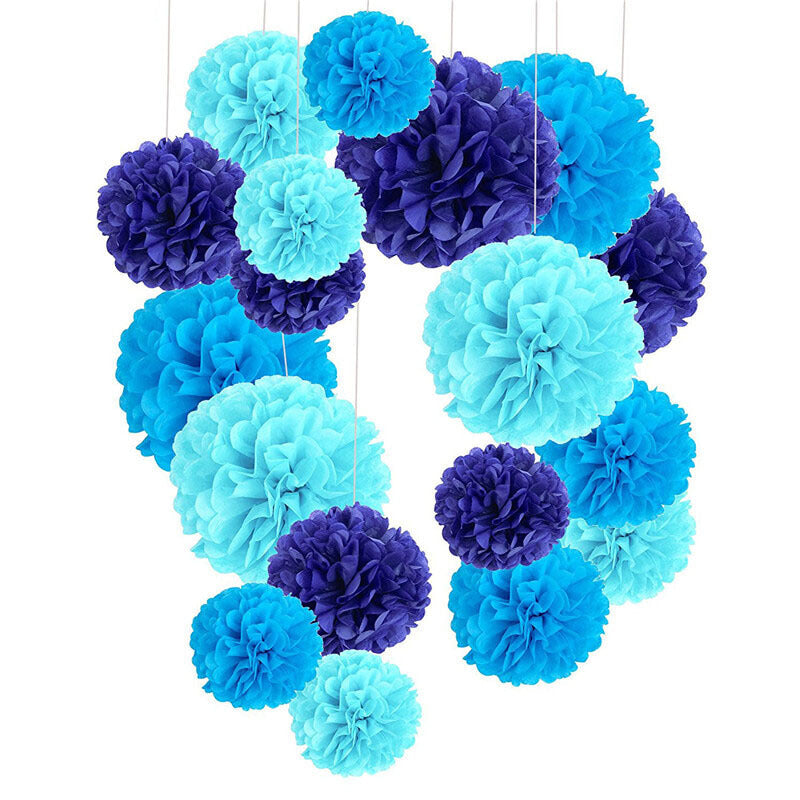 6inch 1piece Decorative Pompoms Flower Ball - White