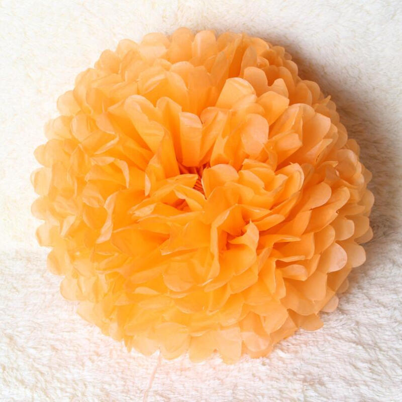 6inch 1piece Decorative Pompoms Flower Ball - Orange