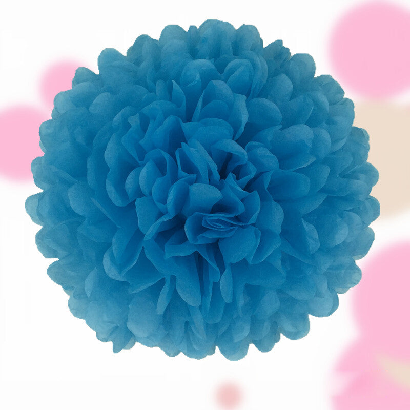 6inch 1piece Decorative Pompoms Flower Ball - Sky Blue