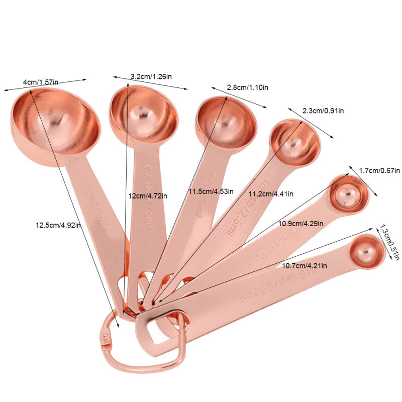 6 قطع. أداة قياس ملعقة الخبز - الوردة القديمة