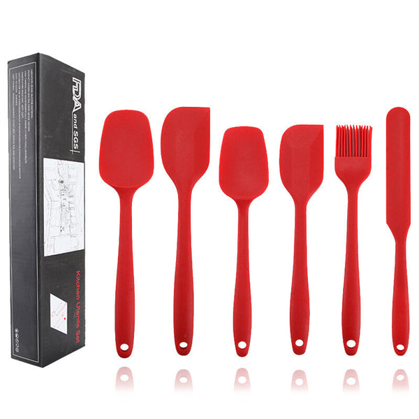 6pcs/set Premium Kitchen Silicone Utensils - Red