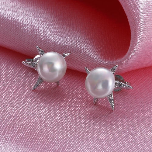 E034 Mixed order brilliant tiny artificial pearl earrings