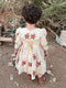 KTX-7981929857240 Elegant Floral Print Neckline Tie Circle Children's Dress