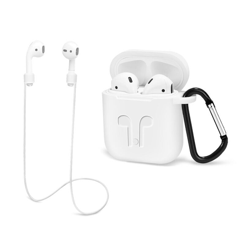 غطاء حماية سيليكون ممتاز لسماعات Airpods - أبيض