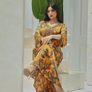 KTX-7982838055128 Binded Design Print V Neck Kaftan Dress