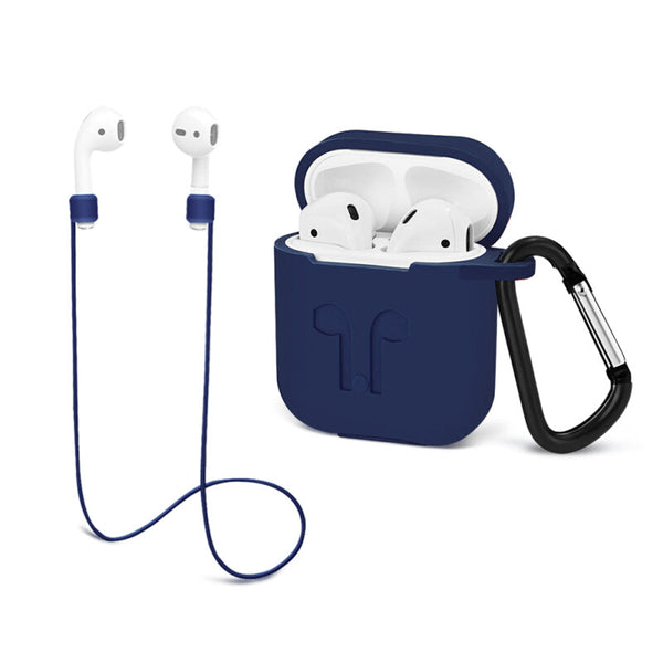 غطاء حماية سيليكون ممتاز لسماعات Airpods - أزرق