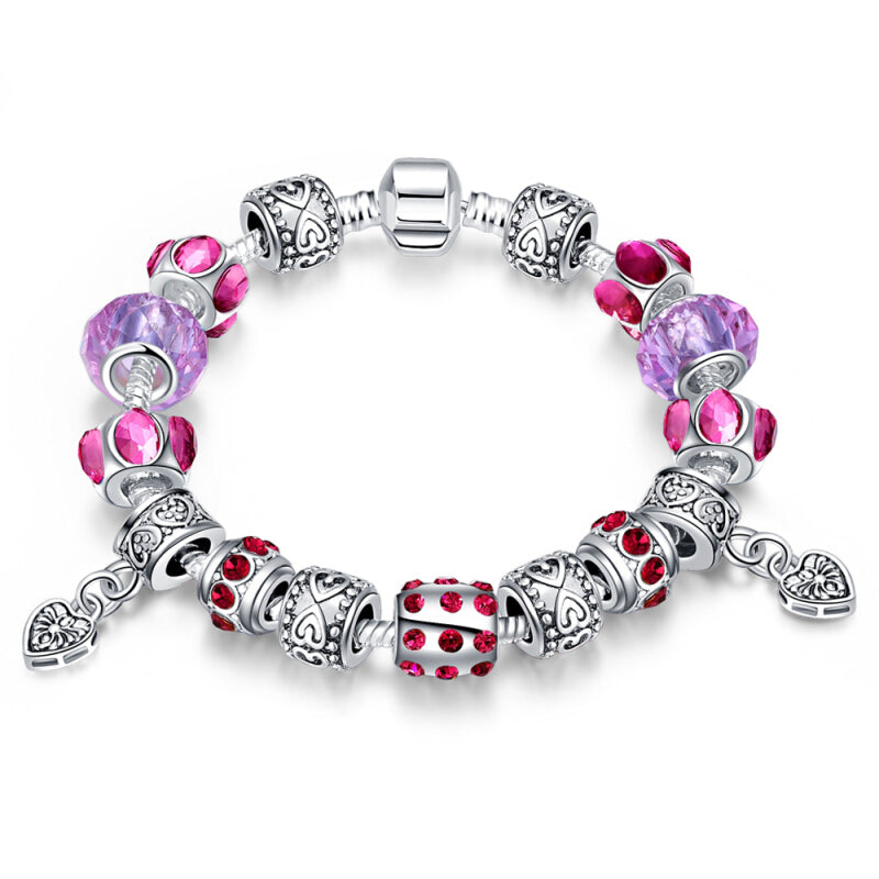 925 Premium Charm Beads Bracelet - Purple