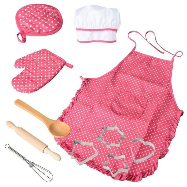 11PCs Premium Children Aprons Play Set - Pink