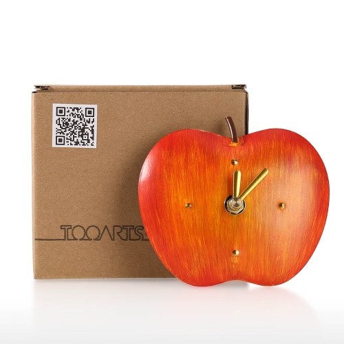 Apples Iron Clock Home Office School Decorative Creative Dual Use Clock Art One AA Battery Powered