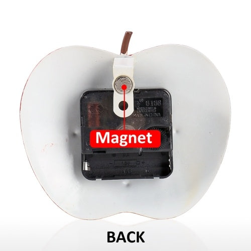 Apples Iron Clock Home Office School Decorative Creative Dual Use Clock Art One AA Battery Powered