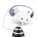 Tooarts Cartoon Cat Sculpture Modern Iron Ornament Funny Art Decor Handmade Craft Shelf and Desk Decoration Home Decor White and Black