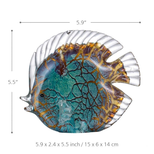 الأسماك الاستوائية المرقطة الملونة Tooarts الزجاج النحت ديكور المنزل الأسماك
