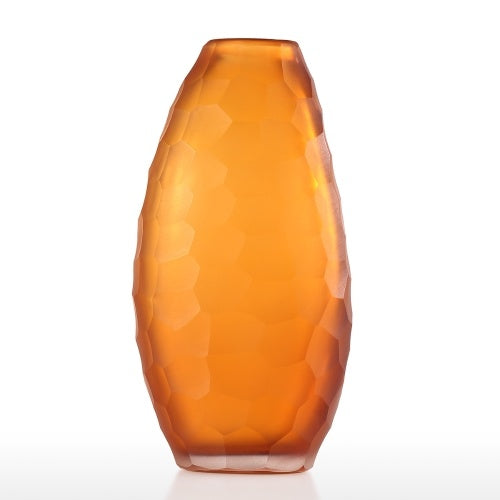 Tall Orange Glass Vase Ideal Gift for Wedding and Special Occasion Use for Roses Floral Arrangements Glass Vase Filler