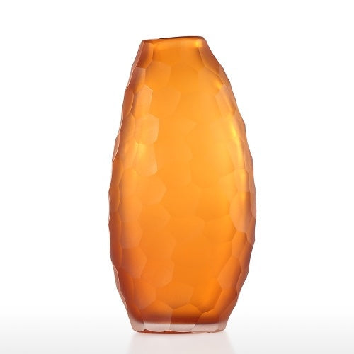 Tall Orange Glass Vase Ideal Gift for Wedding and Special Occasion Use for Roses Floral Arrangements Glass Vase Filler