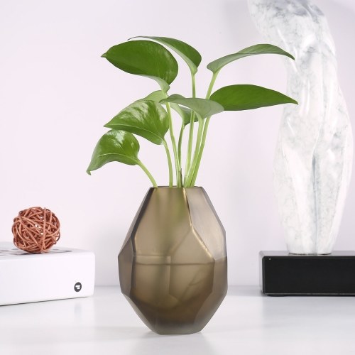 Chocolate Glass Vase with Unique Shape Flower Vase Small and Elegant Vase Decorative Vase for Home Decor Office Place Settings