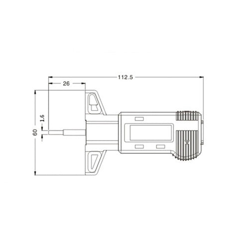 Electronic digital display tire pattern depth gauge 0-25mm tread gauge depth vernier caliper measuring tool wholesale Digital tread depth gauge (blue)