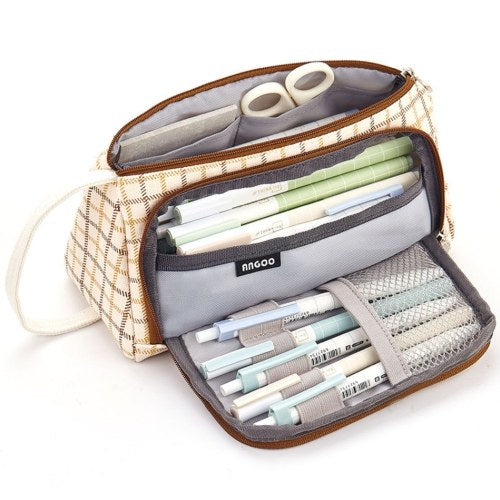 Simple Cute Pen Pencil Case Big Capacity Canvas Storage Bag