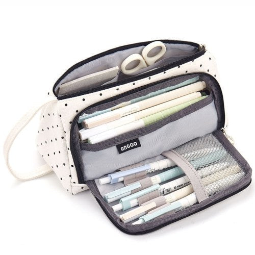 Simple Cute Pen Pencil Case Big Capacity Canvas Storage Bag