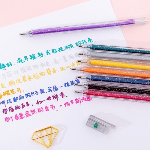 Color Glitter Gel Pens 0.38mm Neutral Pen Writing Drawing Painting