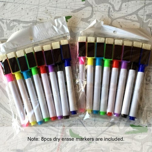 8pcs Color Magnetic Dry Erase Markers Set