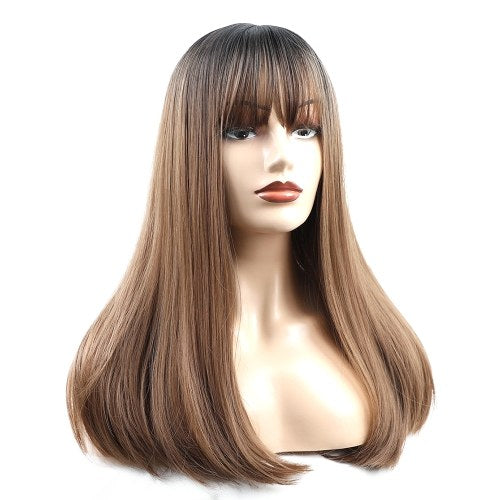 20 Inches Hair Wig Long Straight Silky Synthetic Heat Resistant Hair Wigs for Women