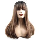 20 Inches Hair Wig Long Straight Silky Synthetic Heat Resistant Hair Wigs for Women