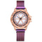 Crystal Flower Dial Face Women Watch Wristwatch with Magnet Strap Band