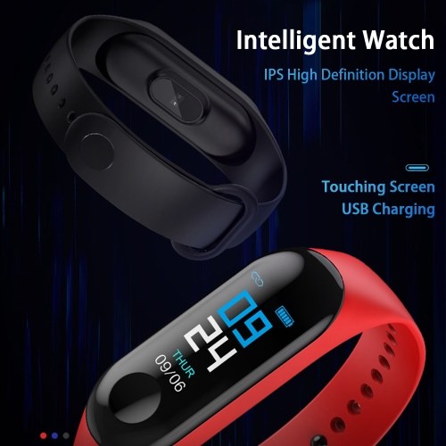 M3 Intelligent Watch Color Screen BT Sports IP67 Waterproof Watch Steps Counting Blood Pressure Heart Rate Monitoring Fitness Watch