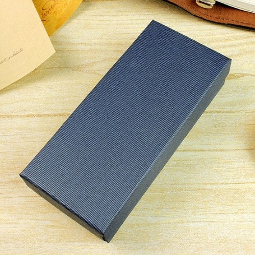 YAZOLE Watch Box Blue Stripe Long Watch Box Organizer Gift Packaging Box for Watch Bracelet Jewelry