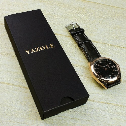 YAZOLE Watch Box Black Long Watch Folding Box Watches Packaging Gift Boxes for Bracelet Jewelry Presents