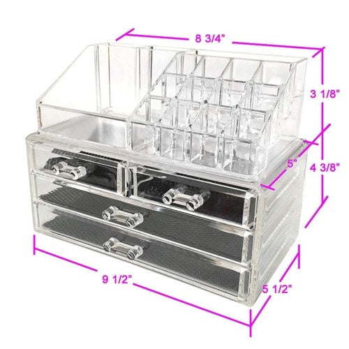 Transparents Acrylic Lipstick Storage Case Desktop Jewelry Storage Case With Drawer