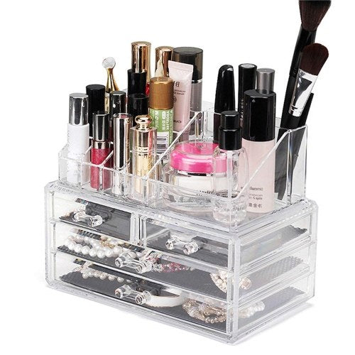 Transparents Acrylic Lipstick Storage Case Desktop Jewelry Storage Case With Drawer