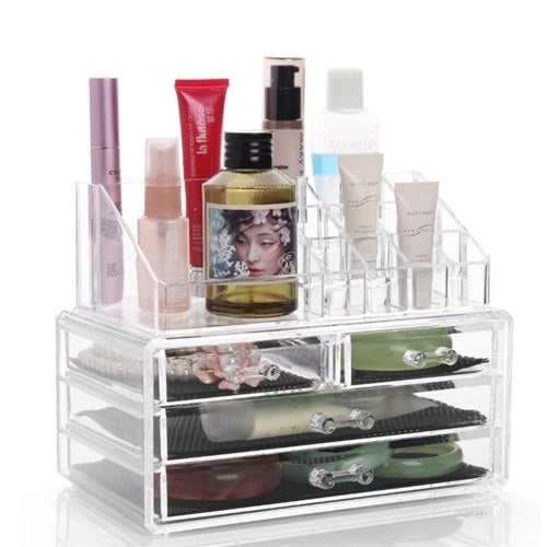 Transparents Acrylic Lipstick Storage Case Desktop Jewelry Storage Case With Drawer