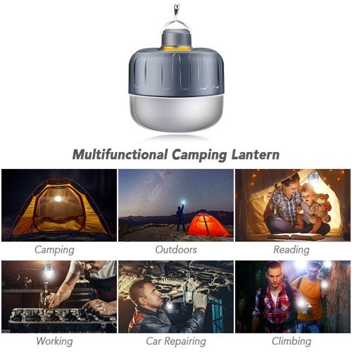 Portable Camping Lantern IPX6 Waterproof Rechargeable Tent Lantern