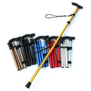 Aluminum alloy folding cane four section telescopic folding trekking poles non-slip cane elderly adjustable crutches black