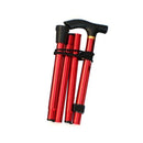 Aluminum alloy folding cane four section telescopic folding trekking poles non-slip cane elderly adjustable crutches black