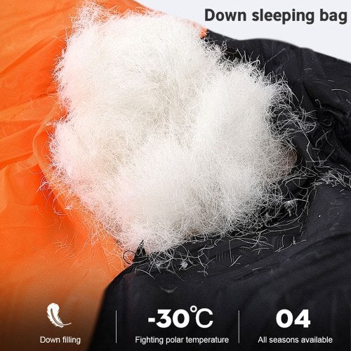 ultra  light warm duck down sleeping bag 1000g 1000g orange