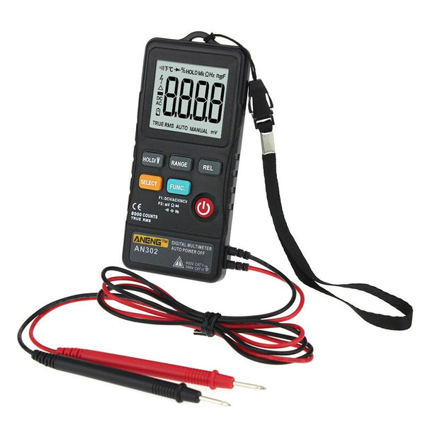 AN302 Portable Ultra-Thin Digital Multimeter - Black