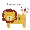 Tooarts Cartoon Animal Clock, Swinging Lion Clock, MDF Wooden Clock, Wall Clock for Kids Room Living Room, Home Decor, No Assembly Required, One AA Battery Operated(not included)