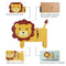 Tooarts Cartoon Animal Clock, Swinging Lion Clock, MDF Wooden Clock, Wall Clock for Kids Room Living Room, Home Decor, No Assembly Required, One AA Battery Operated(not included)