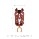 Tooarts Cartoon Animal Clock, Swinging Horse Head Clock, MDF Wooden Wall Clock