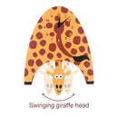 Tooarts Cartoon Animal Clock, Swinging Giraffe Clock, MDF Wooden Wall Clock