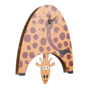 Tooarts Cartoon Animal Clock, Swinging Giraffe Clock, MDF Wooden Wall Clock