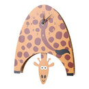 Tooarts Cartoon Animal Clock, Swinging Giraffe Clock, MDF Wooden Wall Clock