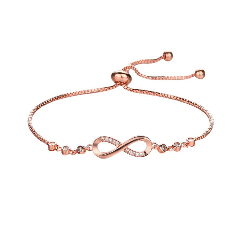 Adjustable Premium Beaded Women Bracelet - Rose Gold